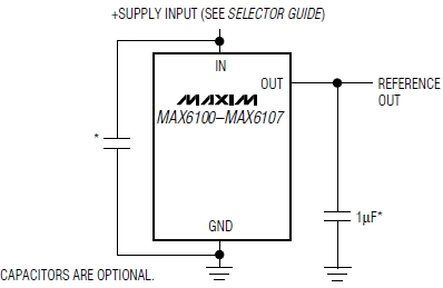 MAX6106, Недорогие, микромощные источники опорного напряжения, высокий выходной ток